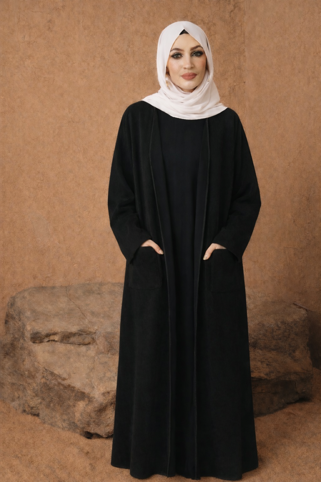 Velvet Thick Open Abaya (all Sizes)(all Colors)