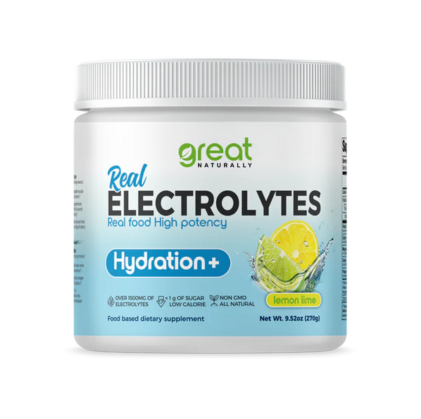 Real Electrolytes HYDRATION+ - Flavors Lemon Lime, Strawberry Lemonade, Watermelon Sizes: 270-276g Tubs