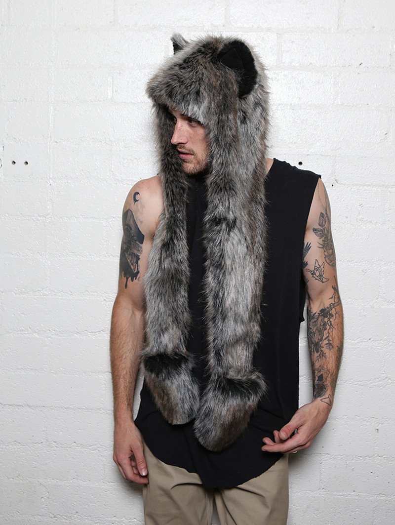 Hooded Faux Fur Coat | Grey Fox (all Sizes)