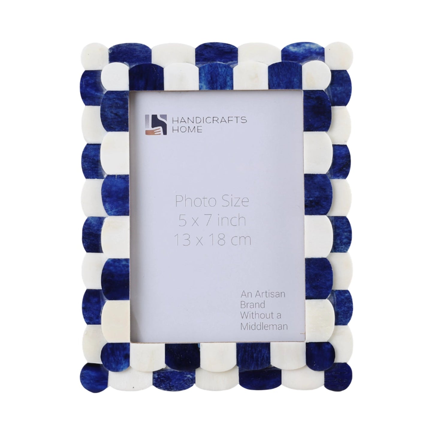 Decorative Picture Frame (5X7X1 In.)(Scalloped Blue White, Scalloped Brown White, Scalloped Green Red, Scalloped Red White)