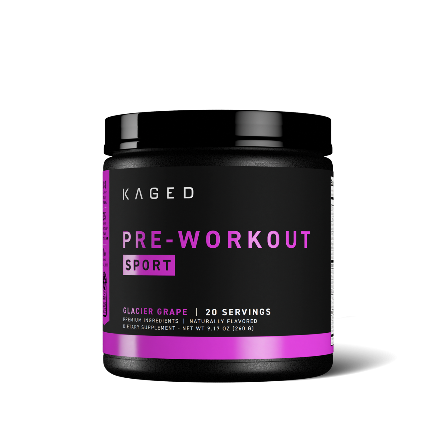 Kaged Athletic Sport Pre Workout Powder | Glacier Grape | Energy Supplement For Endurance | Cardio, Weightlifting Sports Drink | 20 Servings