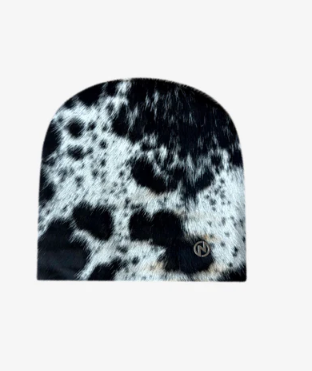 Untitled Cowhide Beanie (Styles: Tan White, Brown White, Black White, Dark Brown, Light Brown, Black)