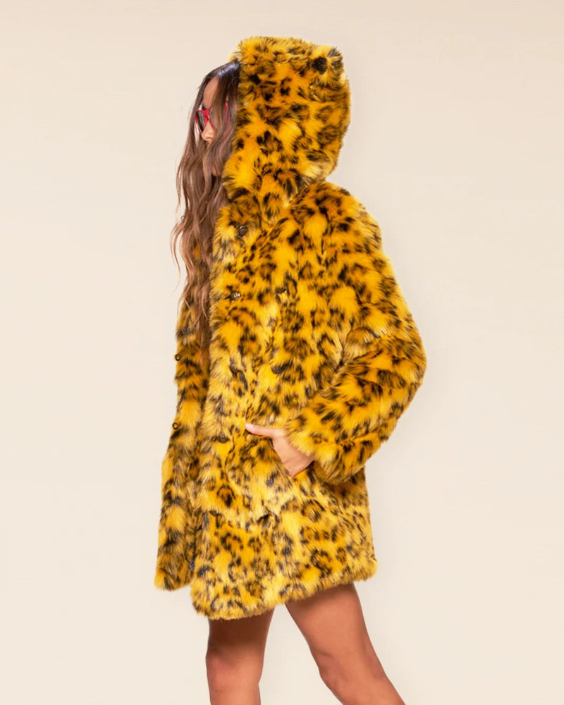 Classic Faux Fur Coat | Yellow Cheetah (all Sizes) (Women)