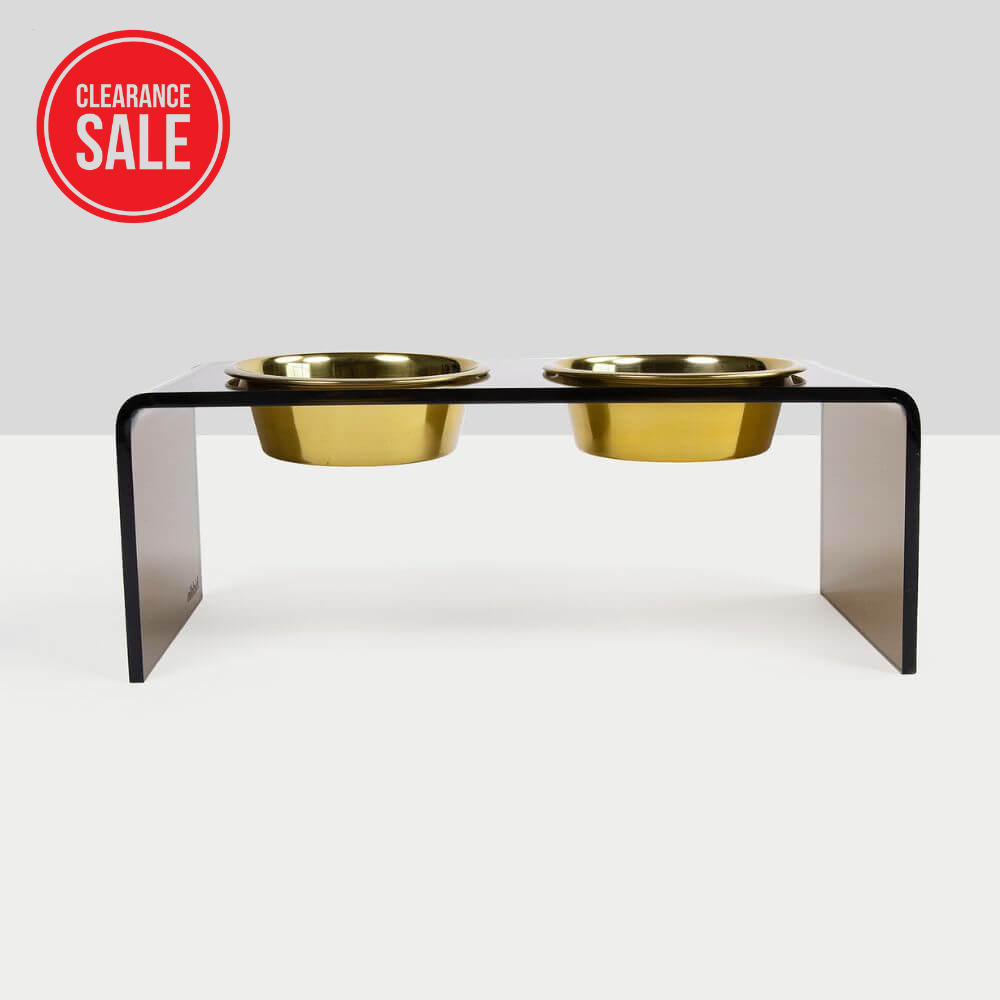3.5" Double Bowl Bronze Feeder 1 Pint, 3.5" Double Bowl Grey Feeder 1 Pint