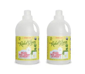 Rebel Green USDA Certified Organic Laundry Detergent 4 Packs 68oz- Unscented, Peppermint Lemon, Lavender Grapefruit, Pink Lilac, Frankincense