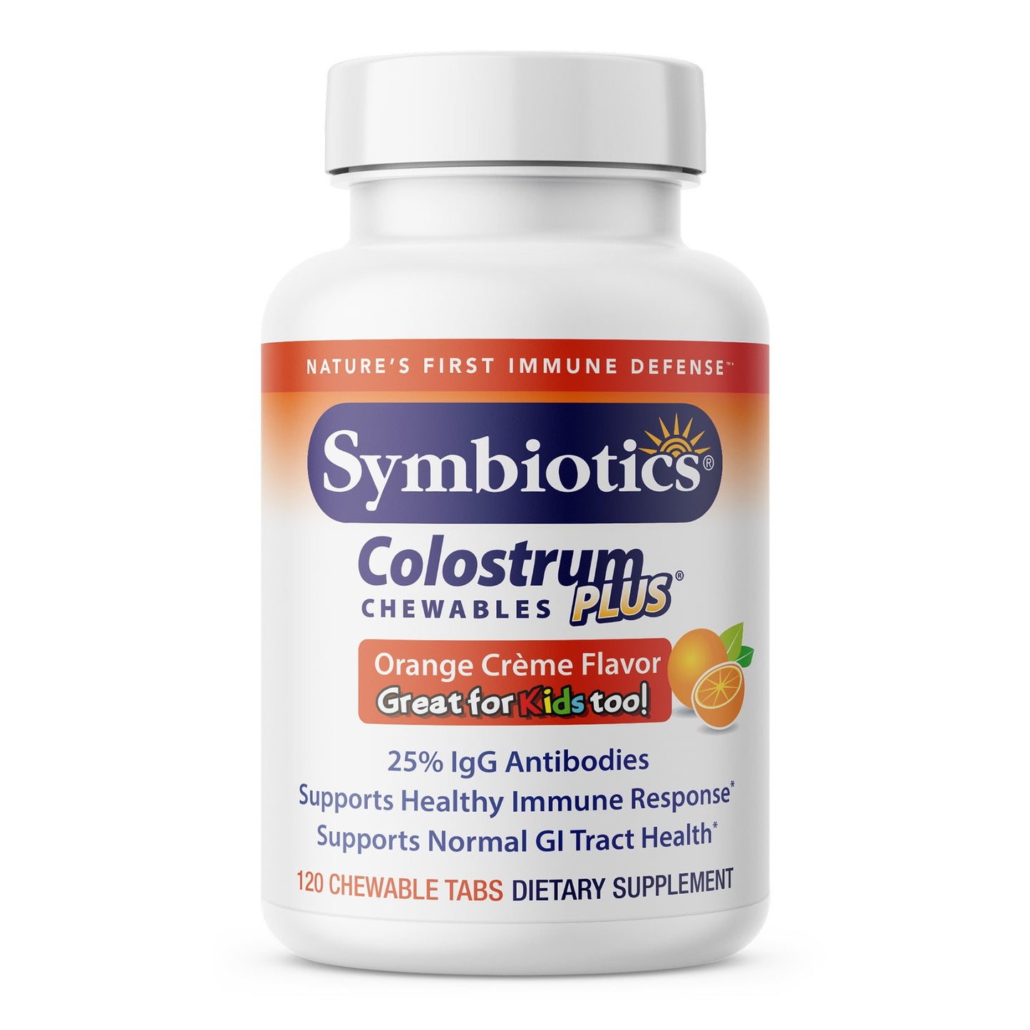 Symbiotics Colostrum Chewables - Orange Cream 120 Tablets