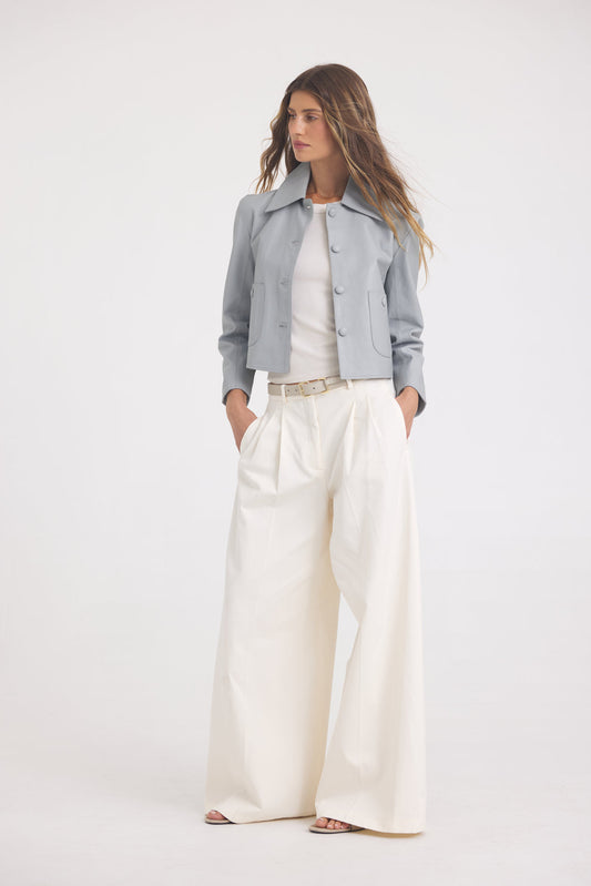 JULIE BURNISHED LEATHER JACKET (color: Lotus, Quarry, White) (all Sizes)