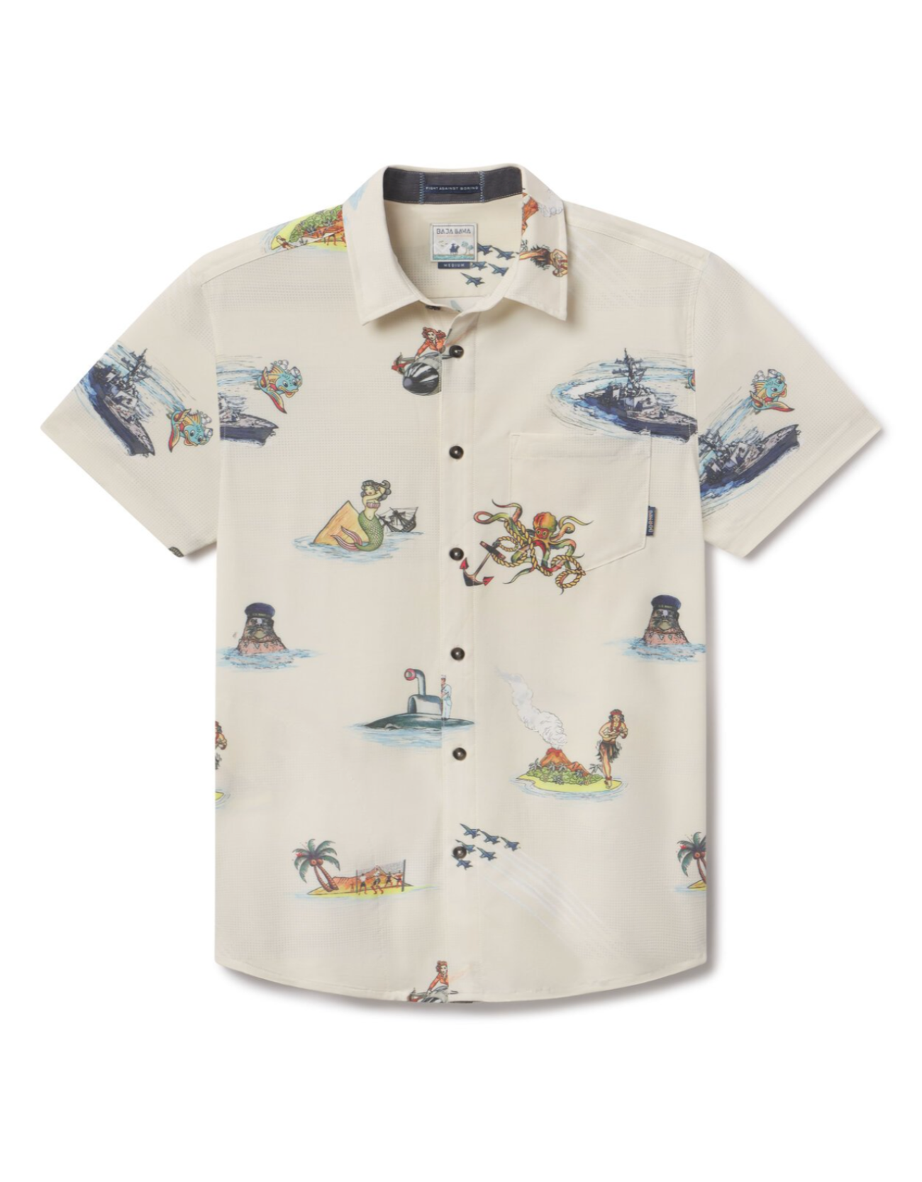 Vagabond Button Up (Style: Sailor Stories-Cream, Sailor Stories-Navy, Desert Martians-Grey) (All Sizes)