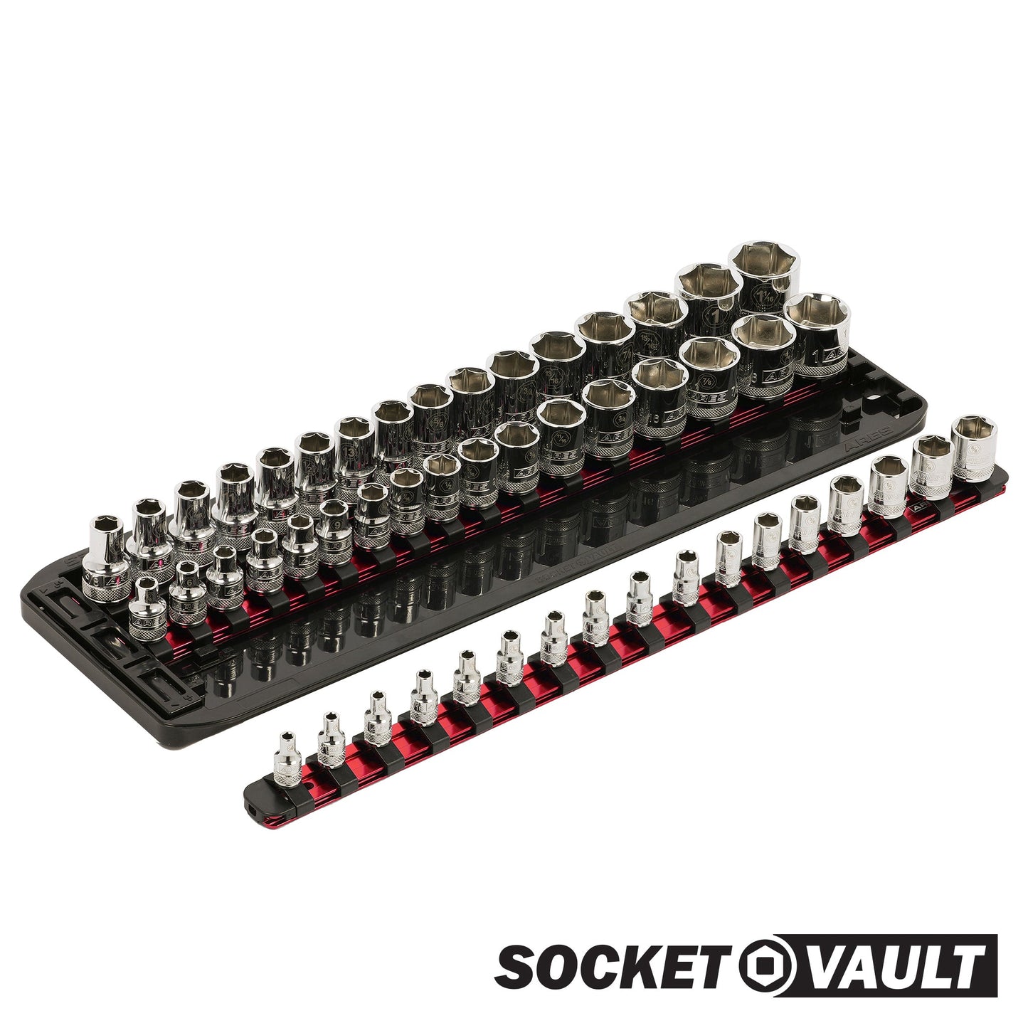 Socket Vault (Black) With 17" Aluminum Rails (Red, Black, Blue)