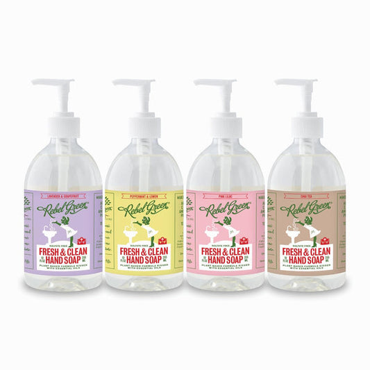 Hand Soap 12 Oz 4pack (Orange Chamomile/Chai Tea/ Cranberry Mandarin/Frankincense/Unscented/Pink Lilac/Lavender/Grapefruit/ Peppermint/Lemon)