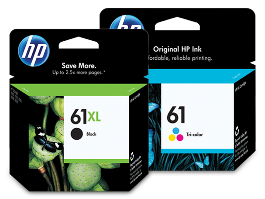 HP 61XL High Yield Black And Tri-Color Ink Cartridges Combo Pack