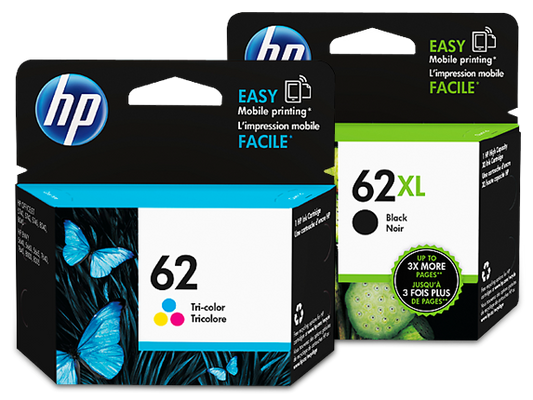 HP 62XL High Yield Black And Tri-Color Ink Cartridges Combo Pack