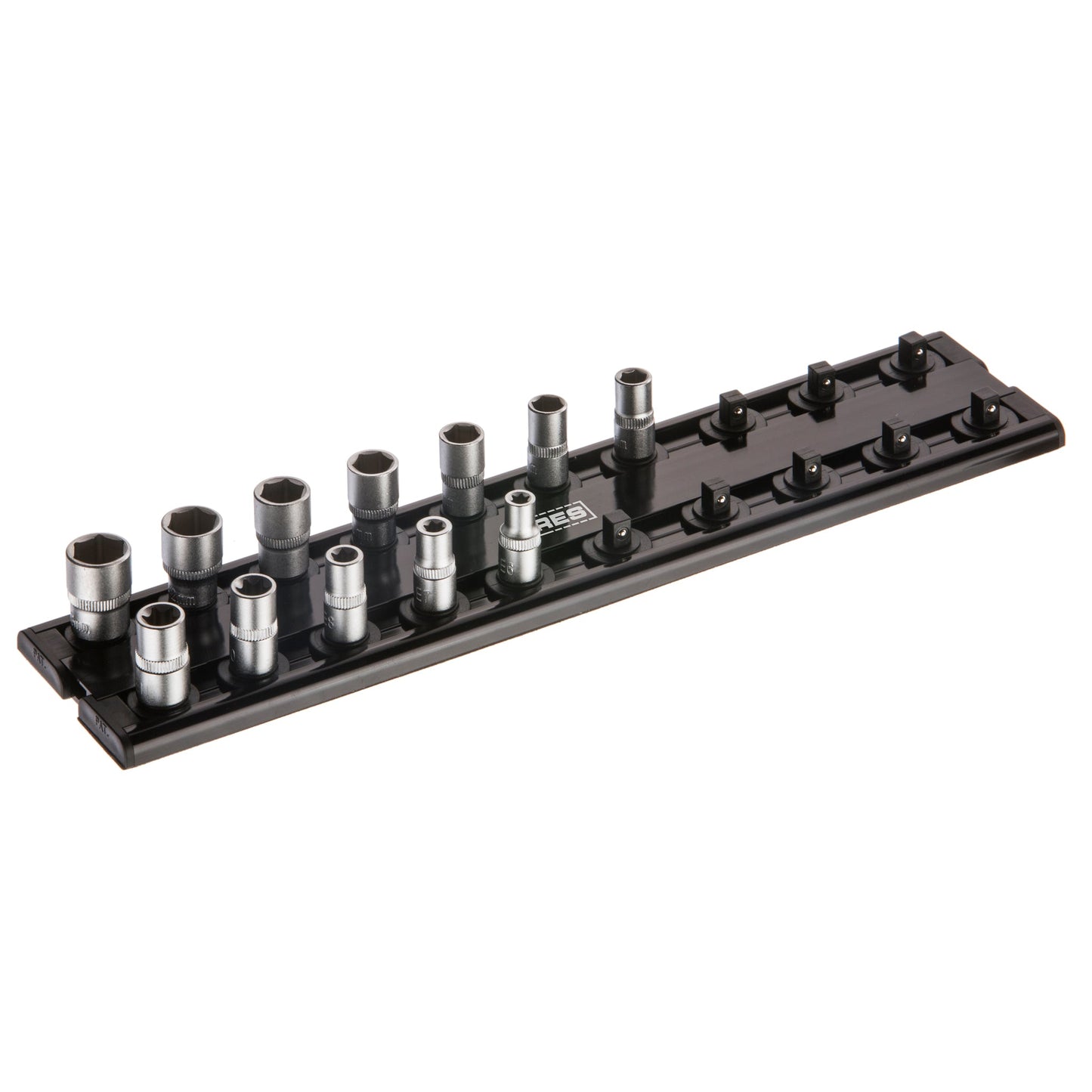1/4" 20pc Magnetic Socket Rail (Black)