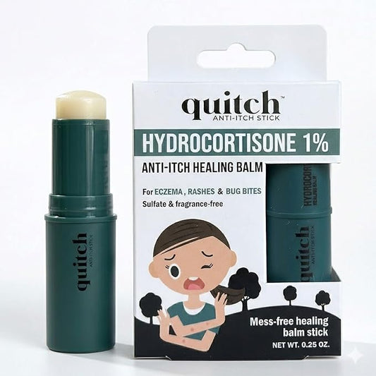Quitch Hydrocortisone Healing Balm, Eczema Cream For Kids Stick, Psoriasis Relief Treatment, Anti Itch Maximum Strength, Healing Ointment, Rash, Dry Skin Treatment For Skin, Avocado Oil Squalane