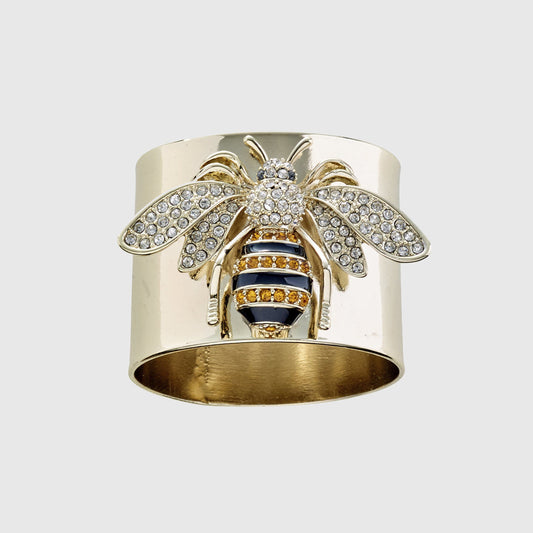 Stripey Bee Napkin Rings (1.5" X 1.25")  Set Of Two AND Quartz Cocktail Picks (4" X 1" X 0.5")(set Of 6)