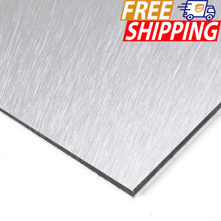 Aluminum Composite Panel Brushed Aluminum 1/4" Thick, 48 X 96 Inches