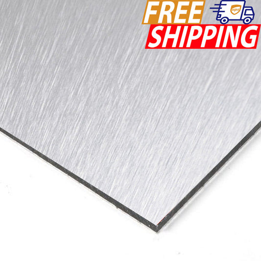 Aluminum Composite Panel Brushed Aluminum 1/4" Thick, 48 X 96 Inches