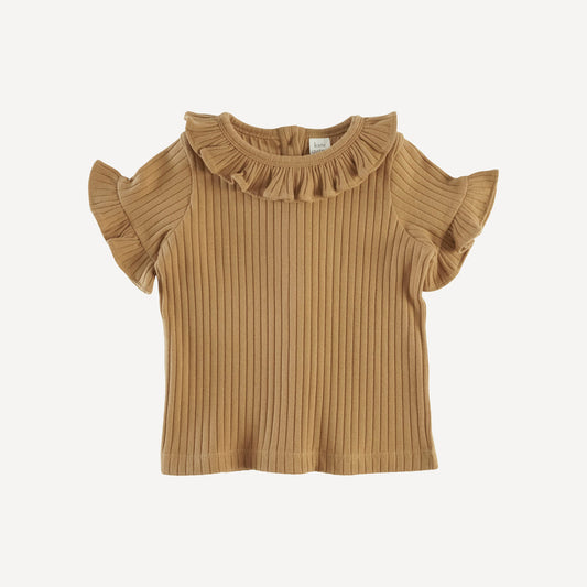Short Sleeve Ruffle Collar Boxy Top (all Sizes, All Colors)