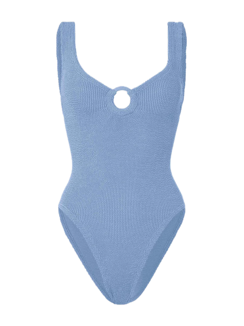 Celine Seersucker One Piece Swimsuit- Cornflower