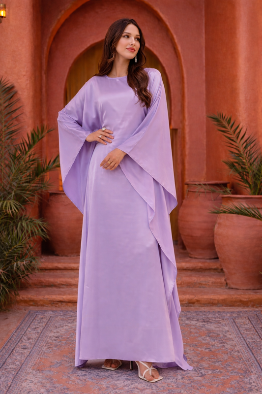 Satin Butterfly Kaftan(Sky Blue, Sage, Purple)(all Sizes)