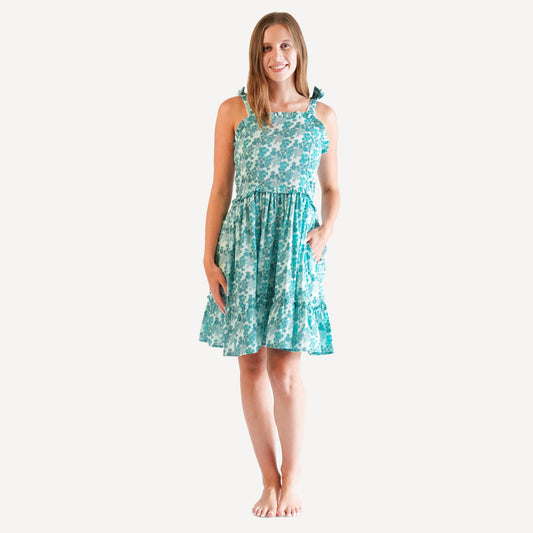 Womens Spaghetti Tie Button Prairie Dress (all Sizes, All Colors)