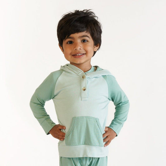 Long Sleeve Raglan Henley Kanga Hoodie (all Sizes, All Colors)