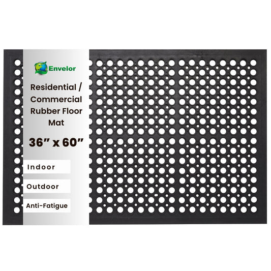 Envelor Interlocking Rubber Floor Mat Restaurant Kitchen Mat For Floor Anti Fatigue Bar Mat Door Mat Non - Slip Mat Indoor Outdoor Shower Pool Drainage Mat Durable Garage Flooring (36X36 LINK MAT) -all Packs And All Colors