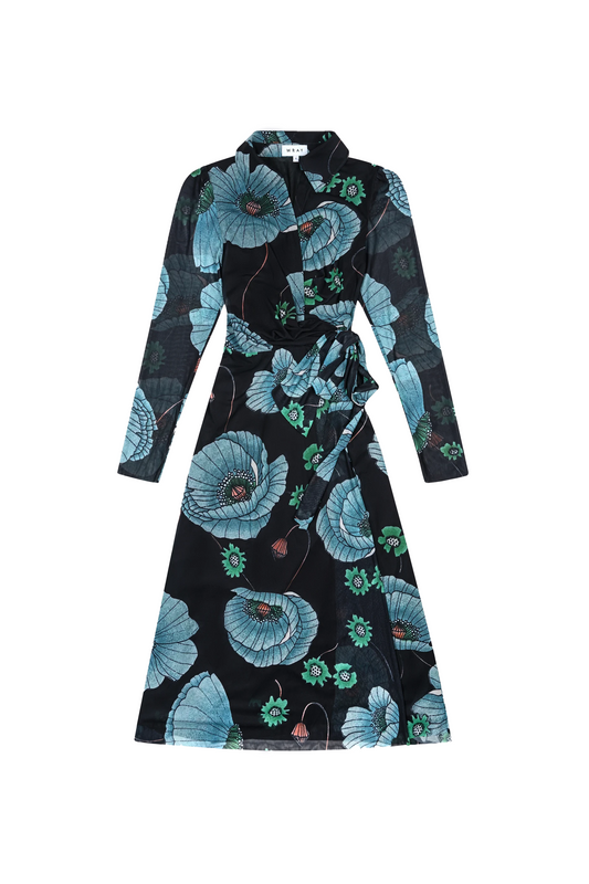 Mandi Dress- All Sizes-(Artichoke), Enid Wrap Dress - EXTENDED- All Sizes- (Night Poppy), Marcy Jacket - EXTENDED- All Sizes (Blue Stone)
