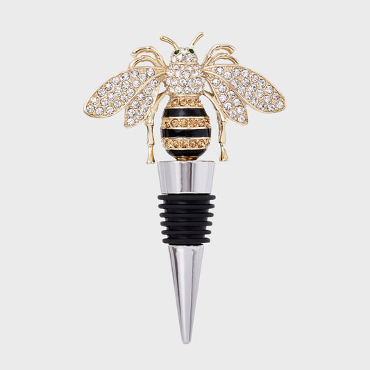 Stripey Bee Wine Stopper (4" X 2 " X 1")