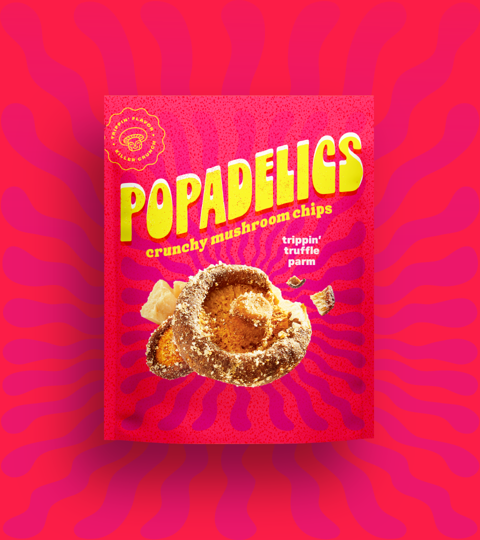 Popadelics Crunchy Mushroom Chips Trippin' Truffle Parm 1.4oz