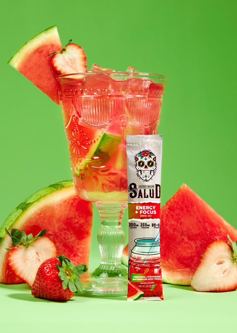 Salud Energy + Focus Drink Mix, Strawberry Bag (3.17 Oz.)