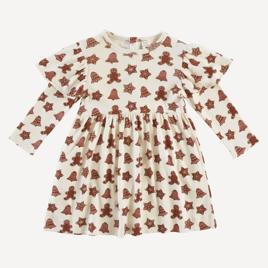 Long Sleeve Flutter Sleeve Dress (all Sizes, All Colors)