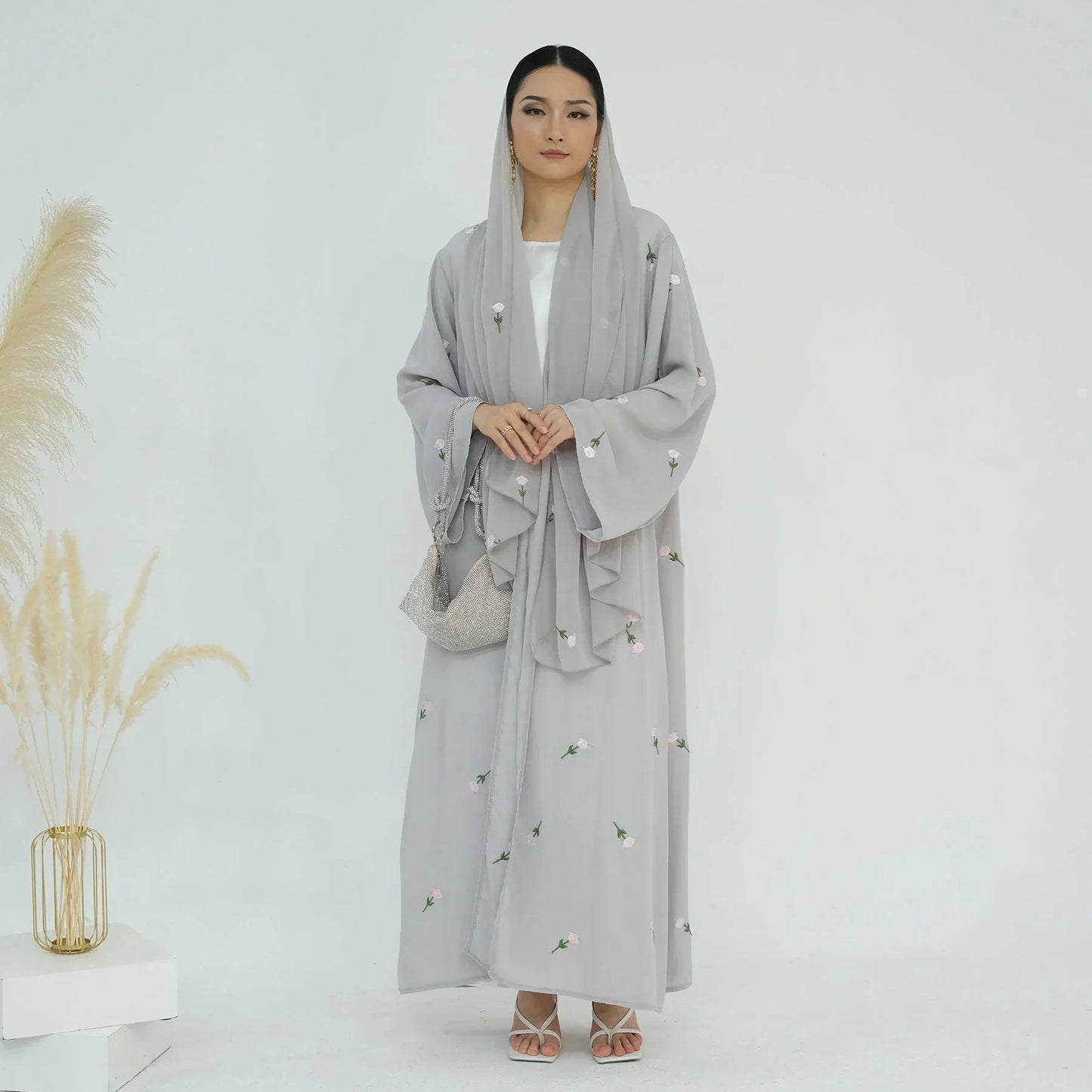 Allover Floral Embroidered  (all Sizes)(all Colors) AND Abaya And Hijab Set(Black ,Gray)(all Sizes)