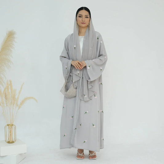 Allover Floral Embroidered  (all Sizes)(all Colors) AND Abaya And Hijab Set(Black ,Gray)(all Sizes)