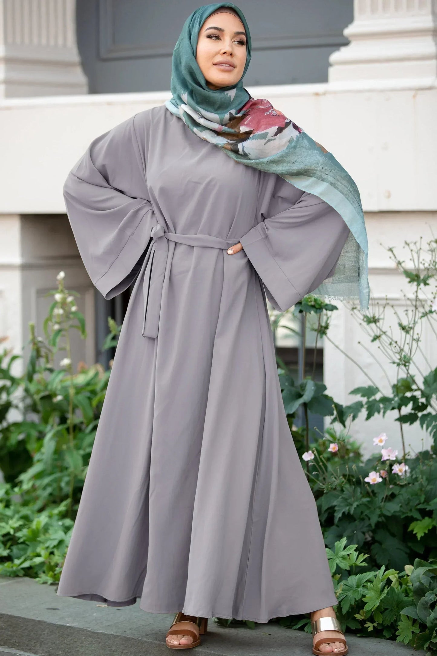 Kimono Sleeve Abaya Maxi Dress (Maroon, Black, Gray, Dark Green, Purple)(all Sizes)
