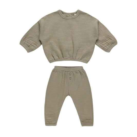 TEXTURED SWEAT SET || OLIVE (all Sizes)