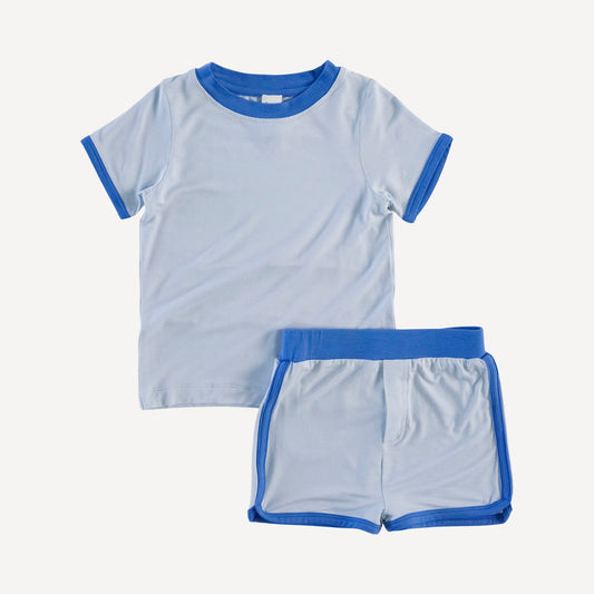 Short Sleeve Ringer Tee + Retro Track Short Set -top/bottom (all Colors And All Sizes)