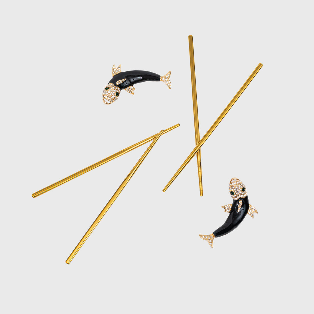 Koi Chopsticks (set Of Four)(3.25" Long X 0.75" High X 2" Width)