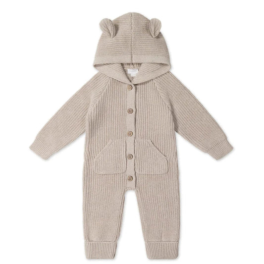 Bear Knit Onepiece - Sand Marle Fleck (all Sizes)