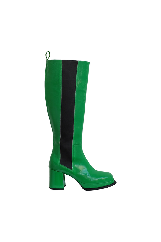 Knee High Boot - Wide- All Sizes- (Kelly Green), Knee High Boot - Regular- All Sizes- (Ecru), Knee High Book-Wide- All Sizes- (Black Patent), Knee High Boot - Regular- All Sizes (Black Patent)