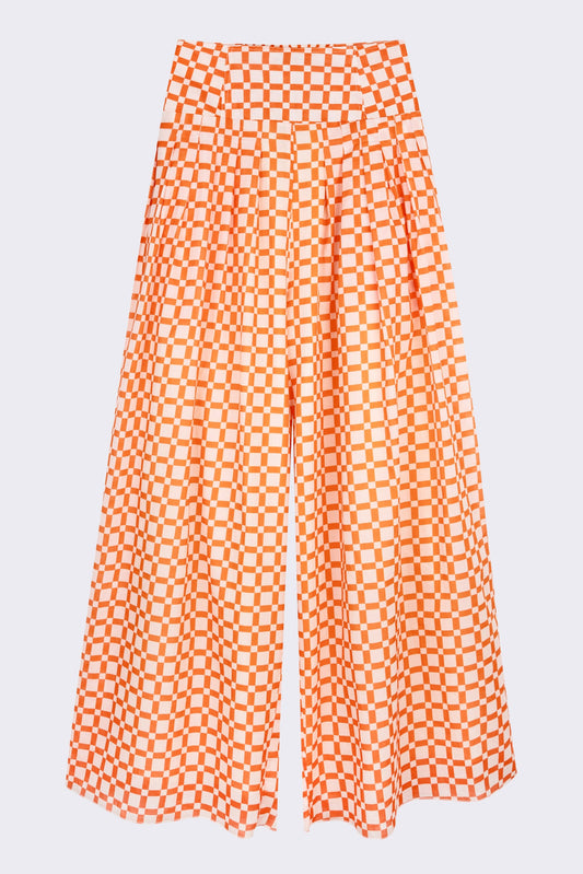 Knot Pants (Sunset Basket Check) (XXS-2XL)