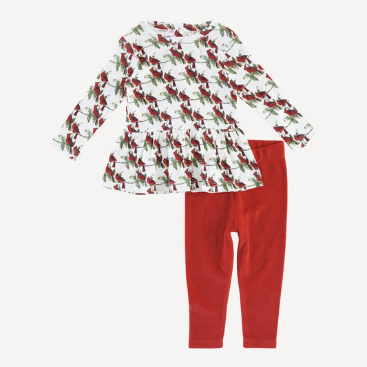Long Sleeve Drop Waist Gathered Top + Legging Set (all Sizes, All Colors)