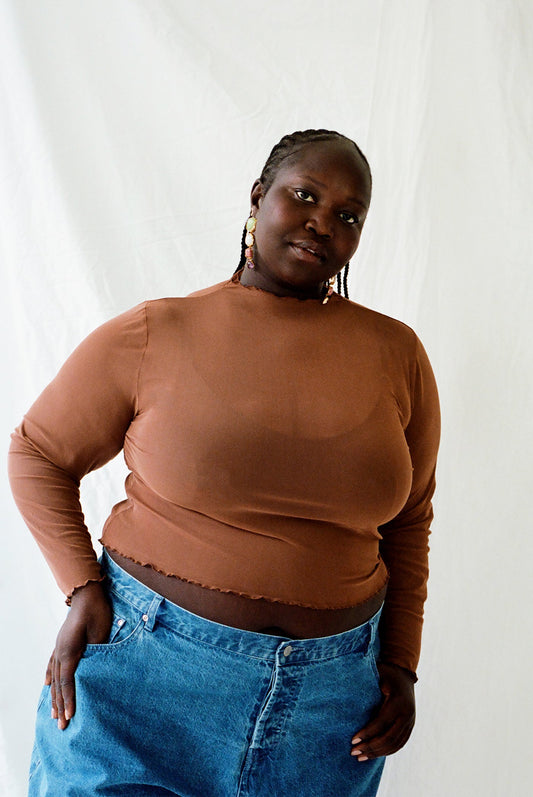 Long Sleeve Mockneck- All Sizes- (Pearl), Hunter Top - EXTENDED- All Sizes- (Licorice), Hunter Top- All Sizes- (Licorice), Key Cardigan - EXTENDED- All Sizes- (Hot Chocolate), Key Cardigan - EXTENDED- All Sizes (Tiger)