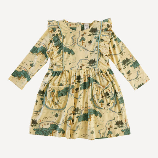 Long Sleeve Piped Pinafore Pocket Dress (all Sizes, All Colors)