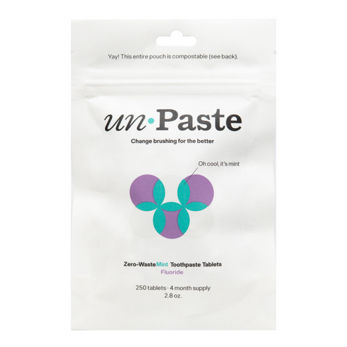 UnPaste MINT FLUORIDE TOOTHPASTE TABLETS - 250 TABS POUCH (Case Pack Of 24)