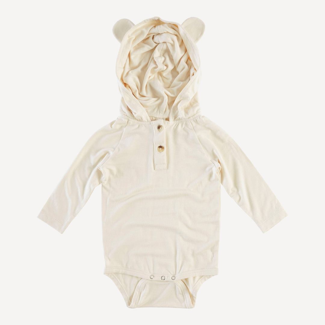 Long Sleeve Henley Bear Bodysuit (all Sizes, All Colors)
