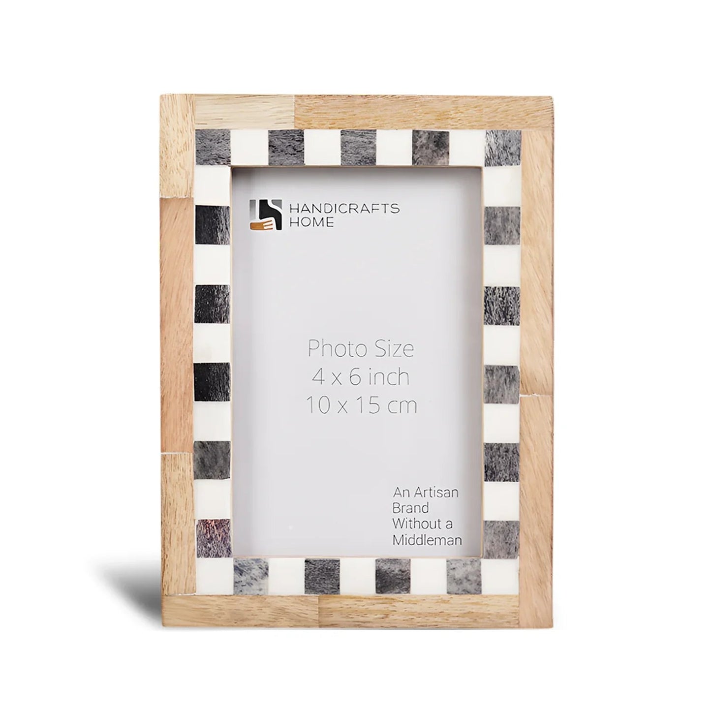 Decorative Picture Frame (4X6X1 In.)(Checked Grey White)