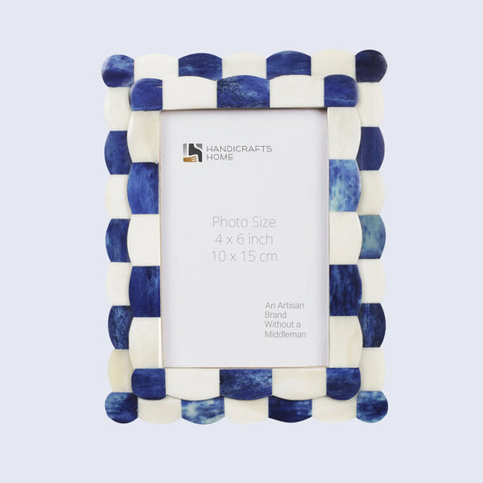 Decorative Picture Frame (4X6X1 In.)(Scalloped Blue White, Scalloped Brown White, Scalloped Green Red, Scalloped Red White)