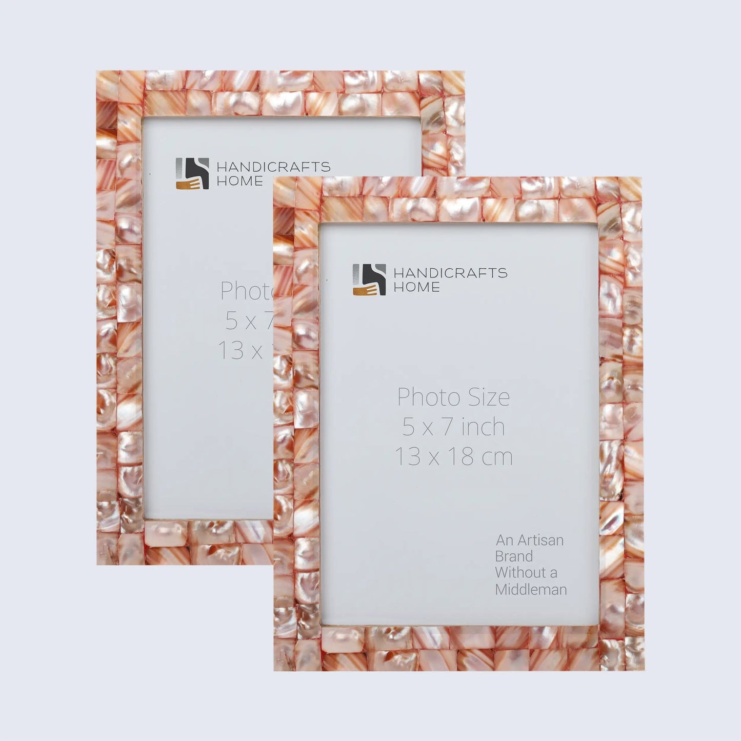 Decorative Picture Frame (5X7X0.75 In., 2 Pack)(Mop Grey, Mop Pink, Mop White)