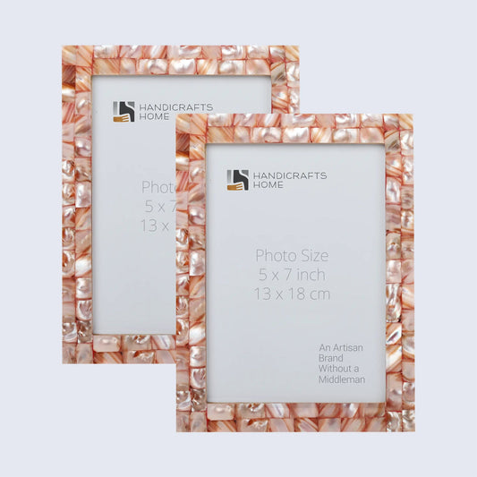 Decorative Picture Frame (5X7X0.75 In., 2 Pack)(Mop Grey, Mop Pink, Mop White)